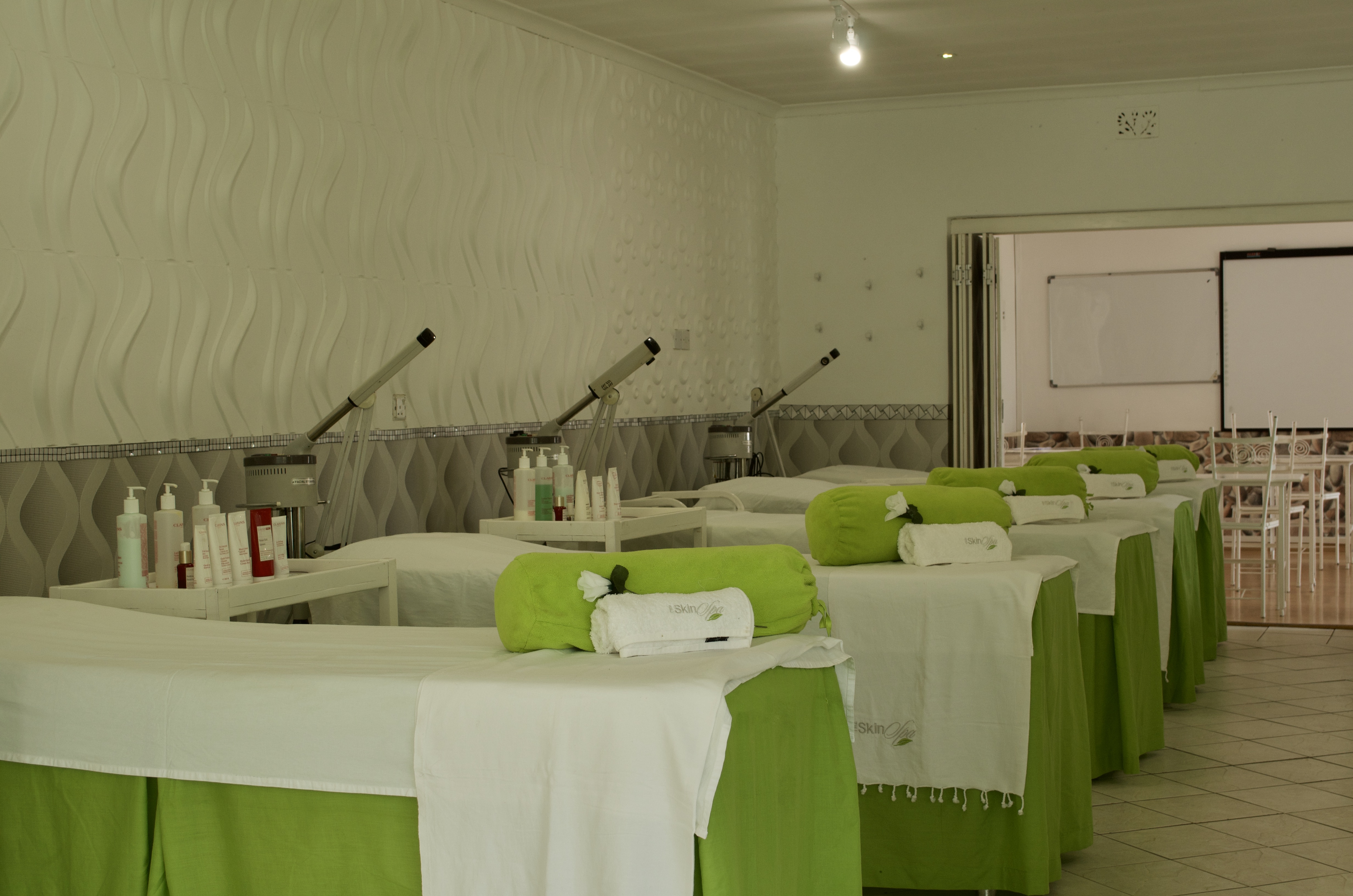 Students learning beauty therapy