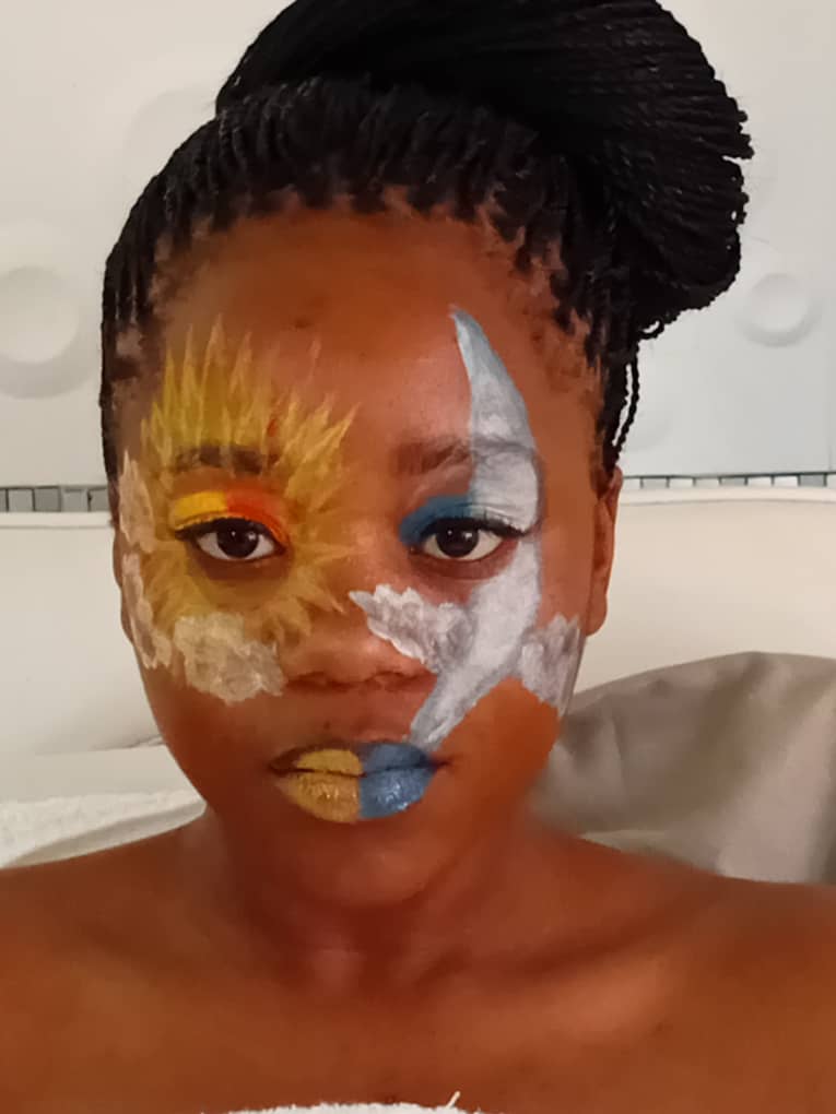 Creative sun and moon face art