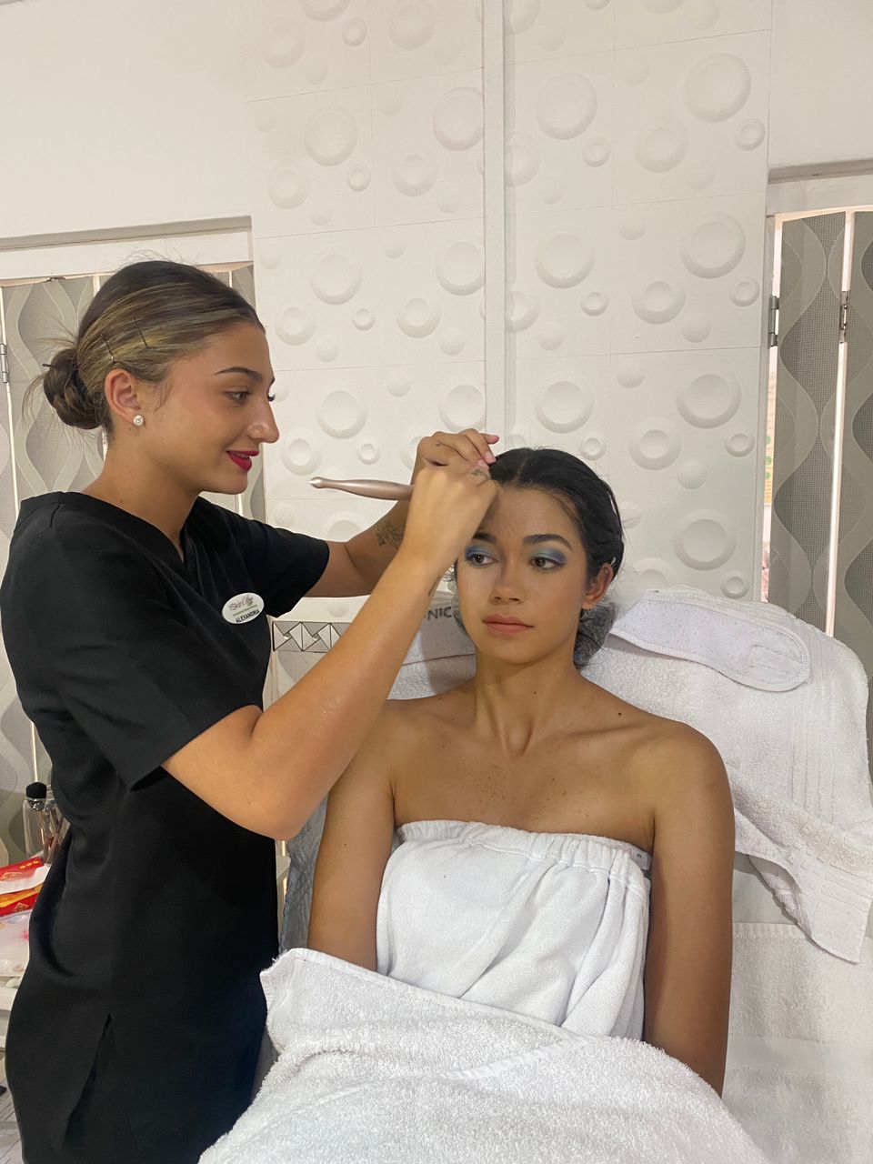 Professional makeup session